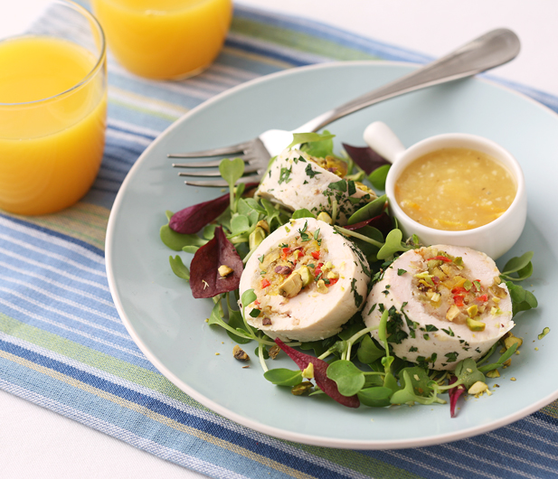 닭고기롤과 귤소스